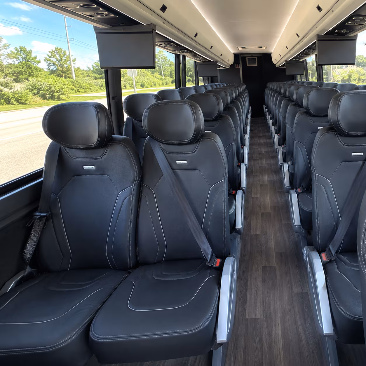 boynton beach 47 passenger charter bus inside